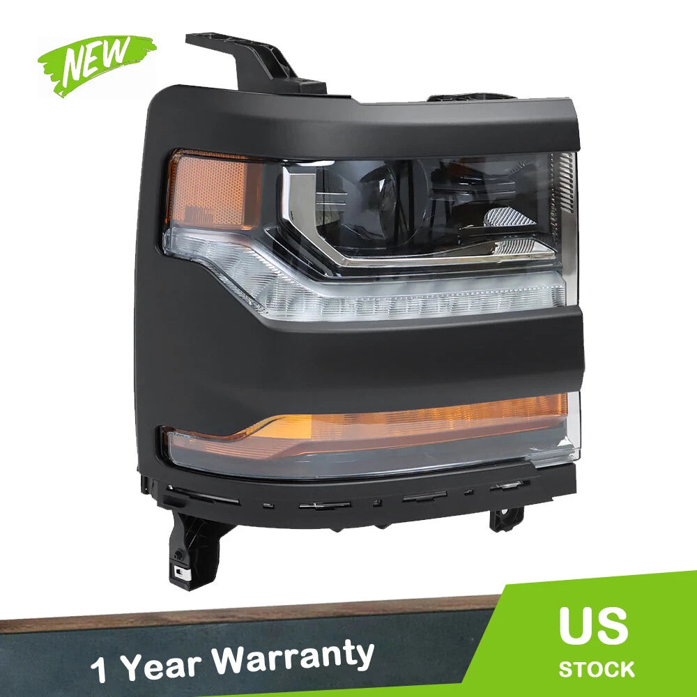 Headlight for Chevy Silverado 1500 (2016–2018) RH Side HID/Xenon LED DRL