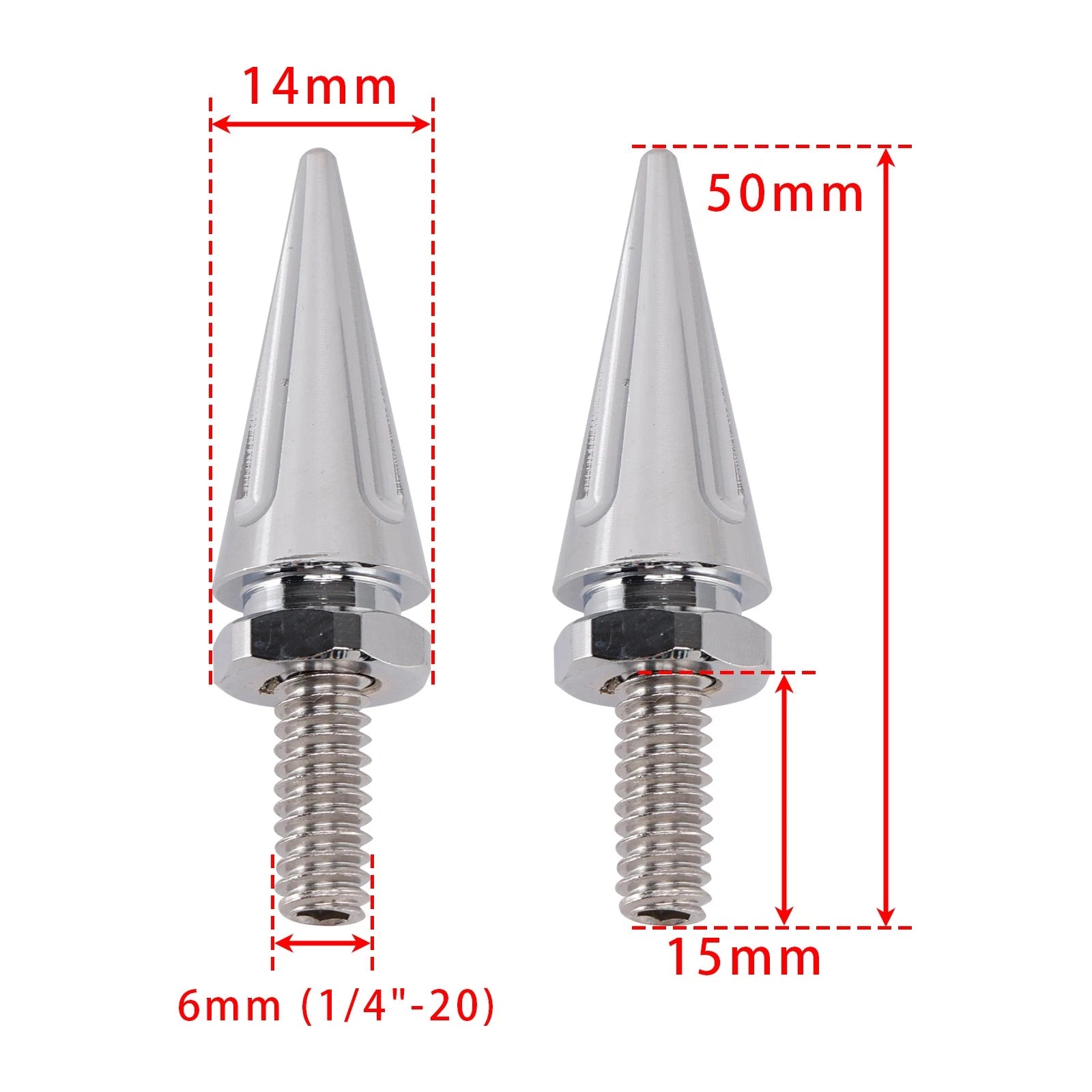3 Spiked Windshield Bolts for Harley Street Glide FLHX Electra Glide FLHT (2014–2024) Silver