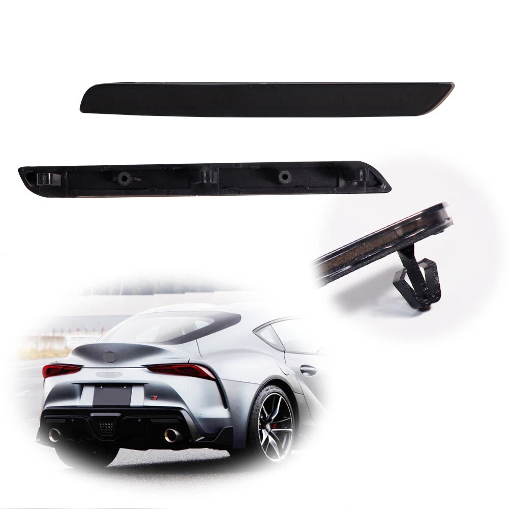 2X Smoked Black Lens Rear Bumper Reflector Light for Toyota GR Supra (2020–2024)