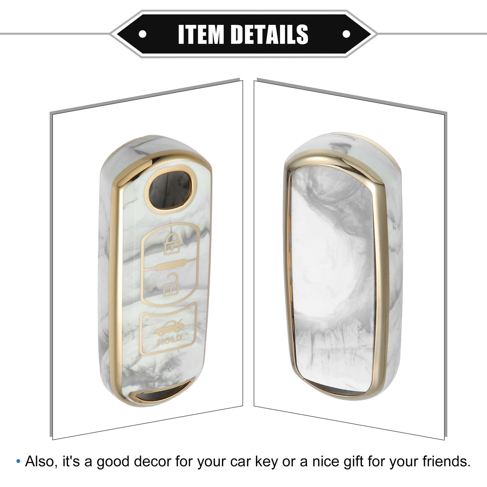 3 Buttons Remote Smart Key Fob Cover Case for Mazda CX-3 CX-4 CX-5 (2016–2021)