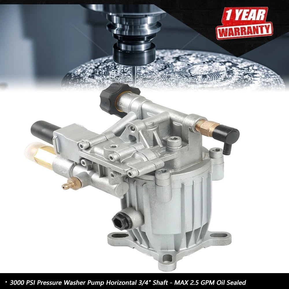 Pressure Washer Pump for Horizontal Shaft (3000 PSI, 2.5 GPM)