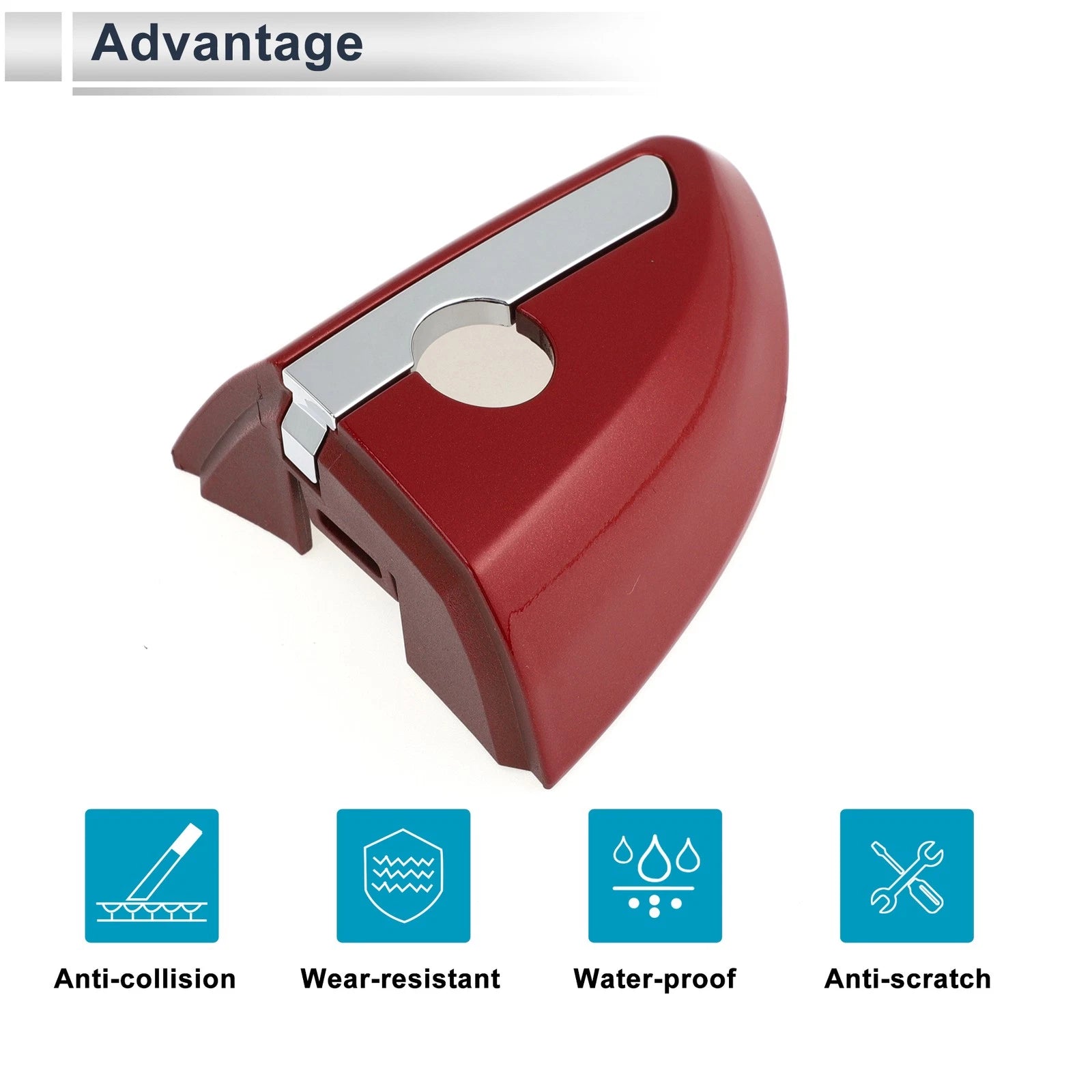 Front Left Door Handle Lock Cylinder Cover for Toyota Corolla (2014–2018) Red