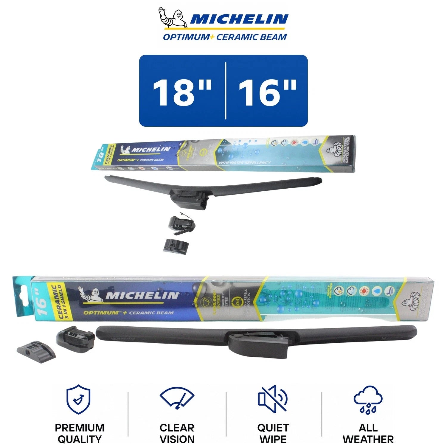 Set of 2 Michelin Optimum+ 18"/16" Wiper Blades for Dodge B1500 (1995)