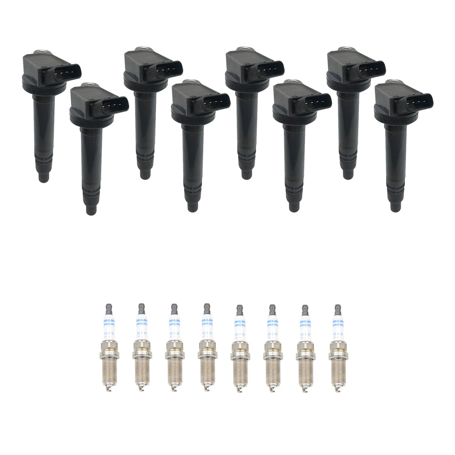 Set of 8 Ignition Coils & Spark Plugs for Toyota Sequoia V8 (2001–2022)