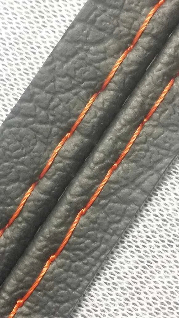 E Brake Boot for Ford Mustang (2010–2014) - Leather Synthetic, Orange Stitch
