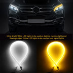 2X White Amber 60cm Flexible LED Strip for Daytime Running Light