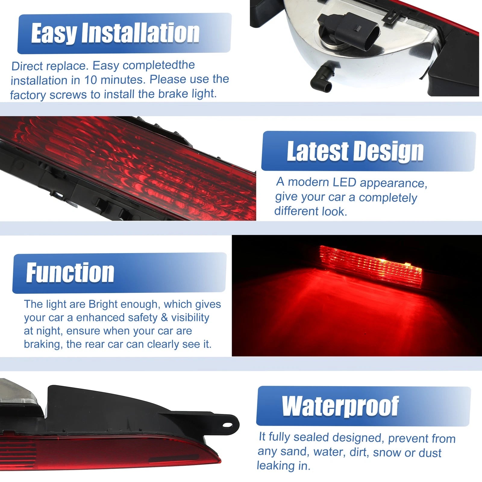 Third Rear Brake Stop Light 8J0945703 for Audi TT 8J (2006–2014)