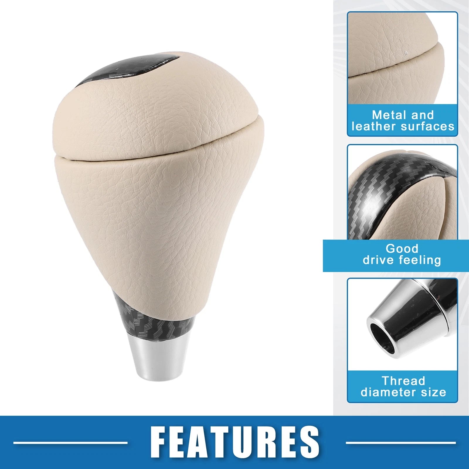 Gear Shift Knob for Lexus Toyota (Beige Black)