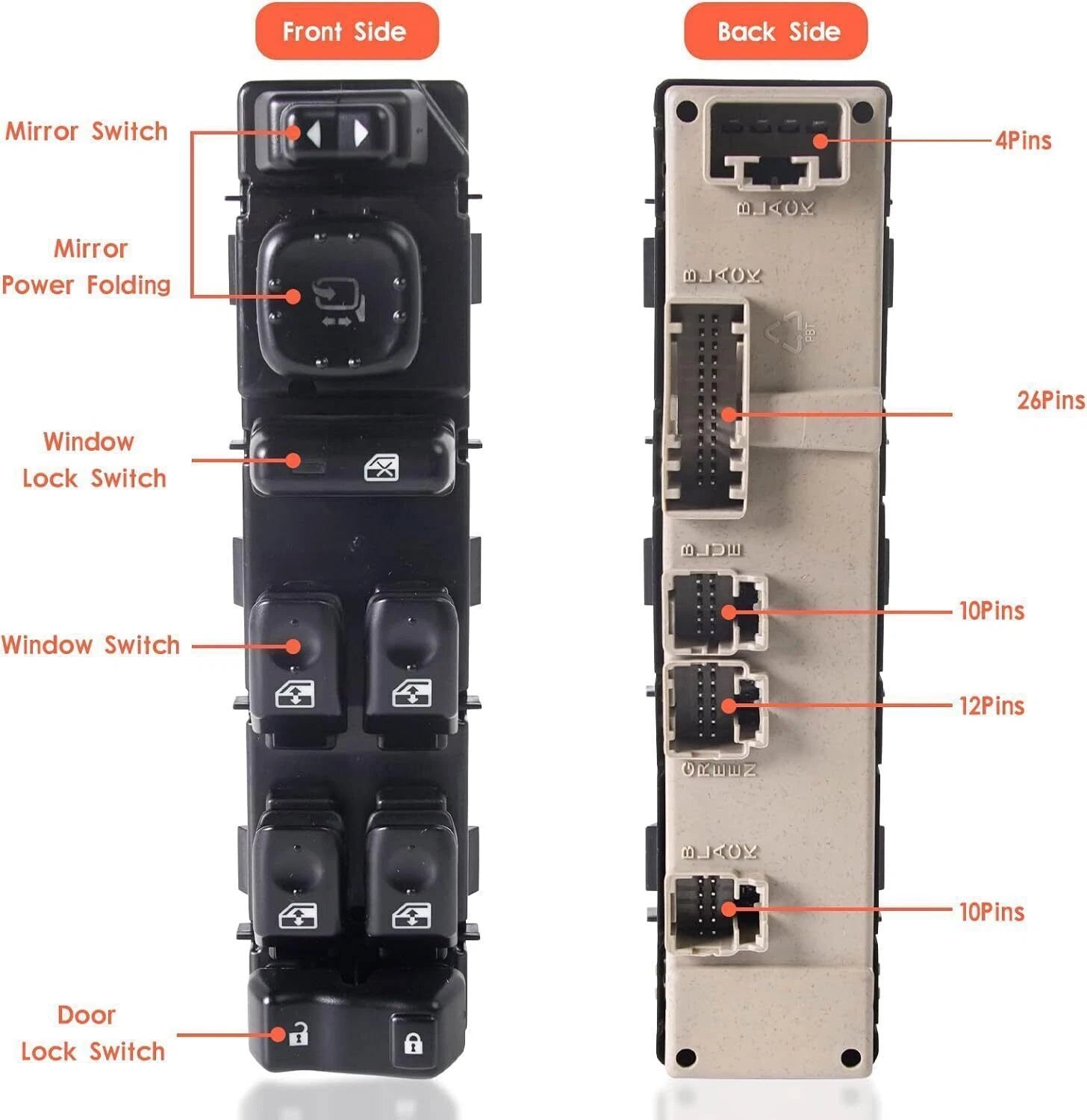 Left Master Power Window Switch for Chevrolet Avalanche 1500 (2003–2006)