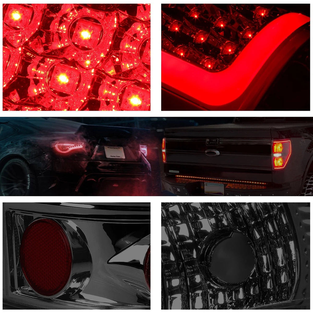 3D LED C-Bar Tail Light Brake Lamp Smoked for Chevy Silverado/GMC Sierra (1999–2003)