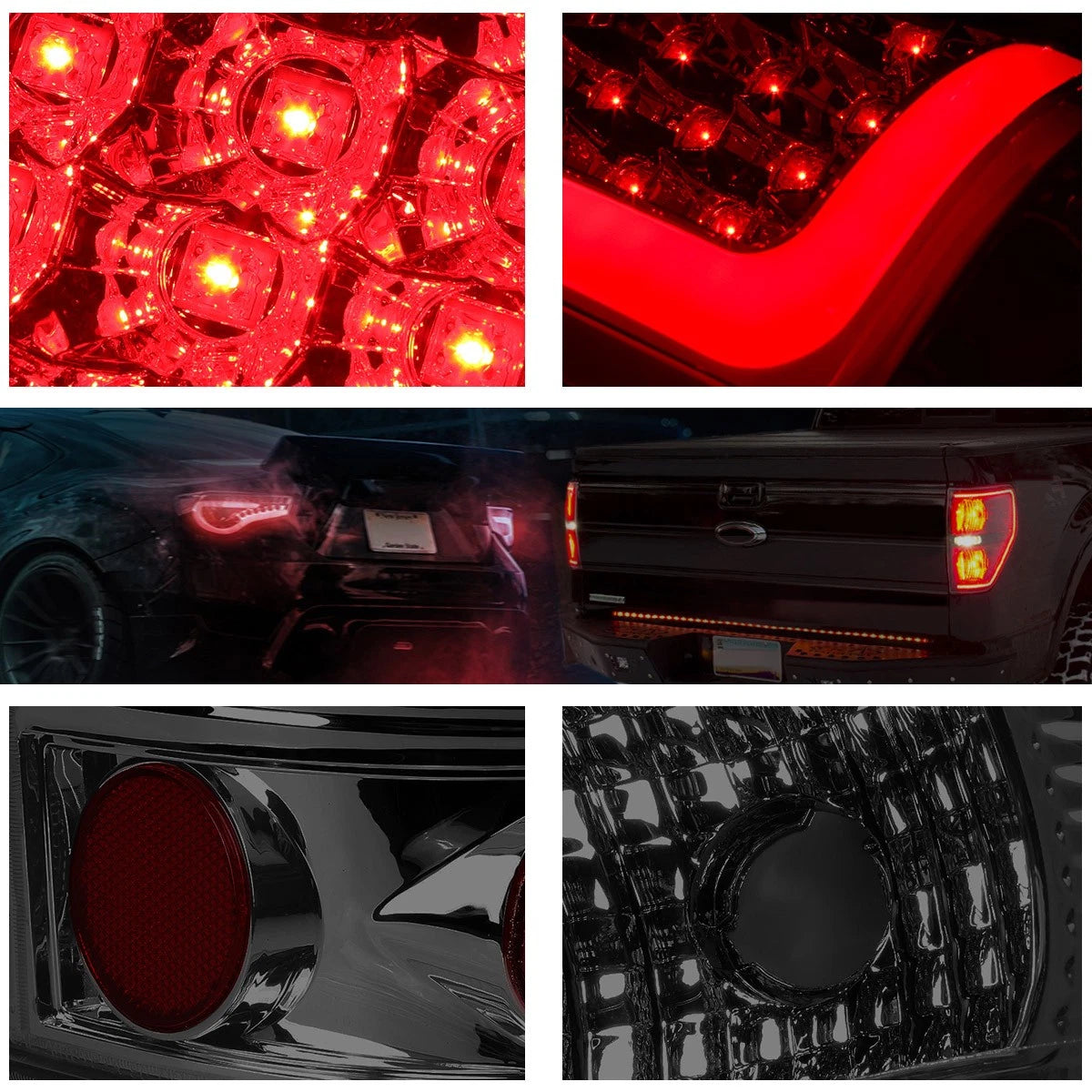 3D LED C-Bar Tail Light Brake Lamp Smoked for Chevy Silverado/GMC Sierra (1999–2003)