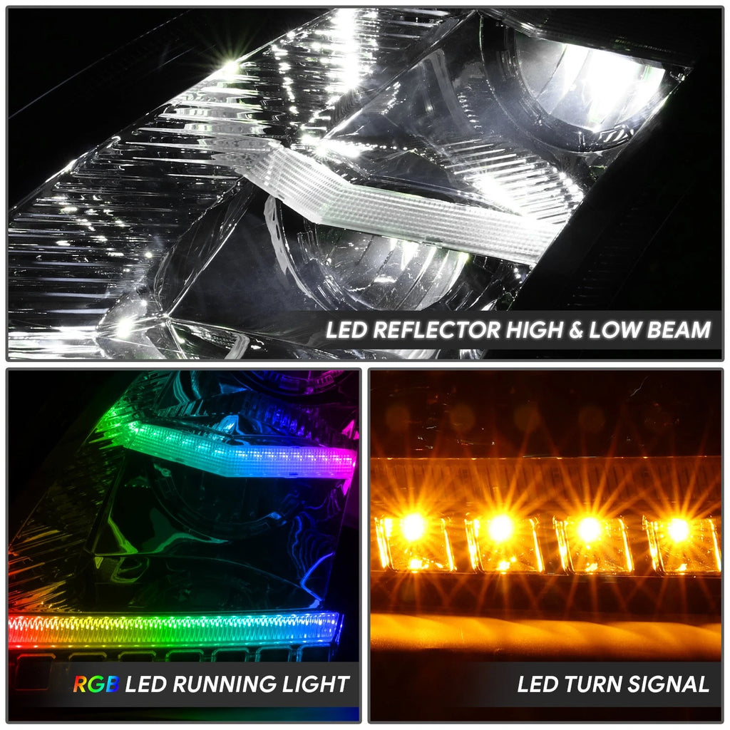 Chrome/Amber Reflector Headlights for Volvo VNL/VNR 300/400/640/740/760 (2018–2024)
