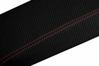 Carbon Fiber Console Lid Armrest Cover for Dodge Charger (2008–2010) Red Stitch