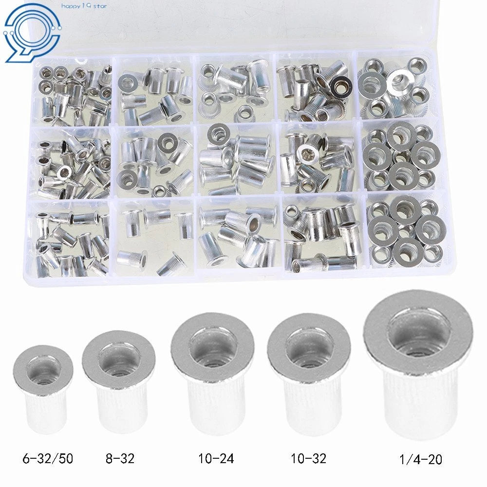 150 Pieces Rivet Nut Kit for Standard Inch SAE Applications