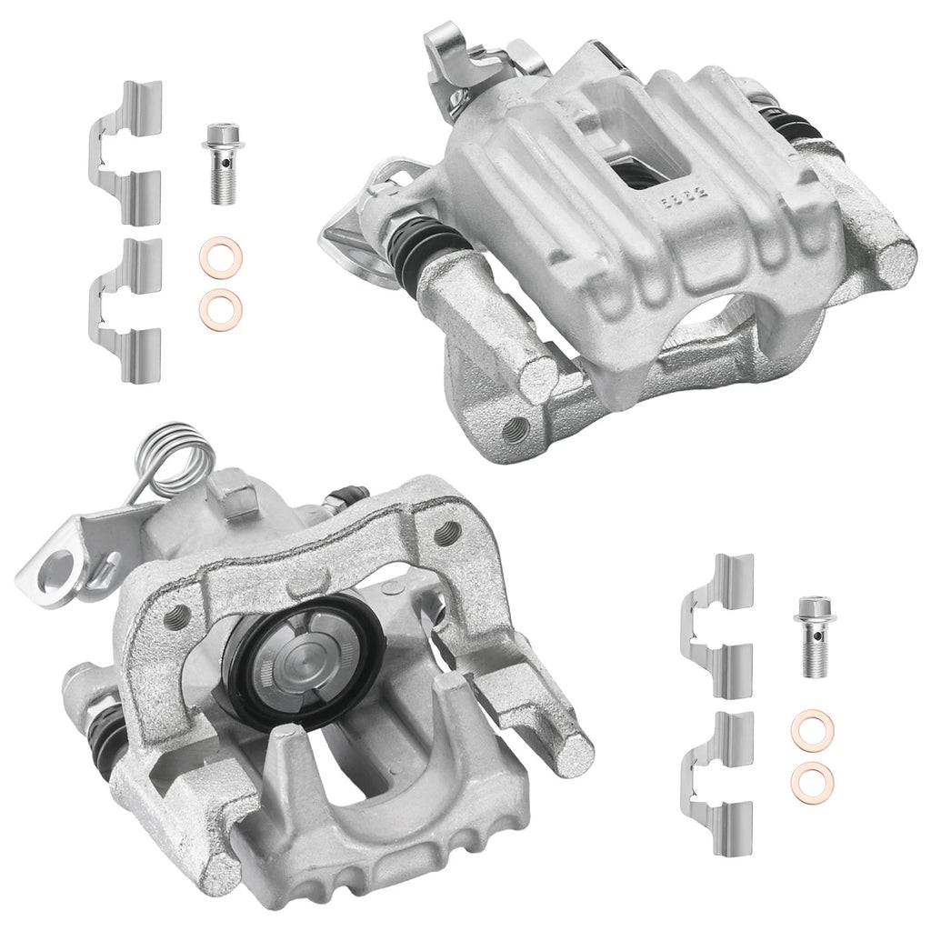 2Pcs Rear Brake Calipers with Bracket for Volkswagen Golf City (2007–2010)