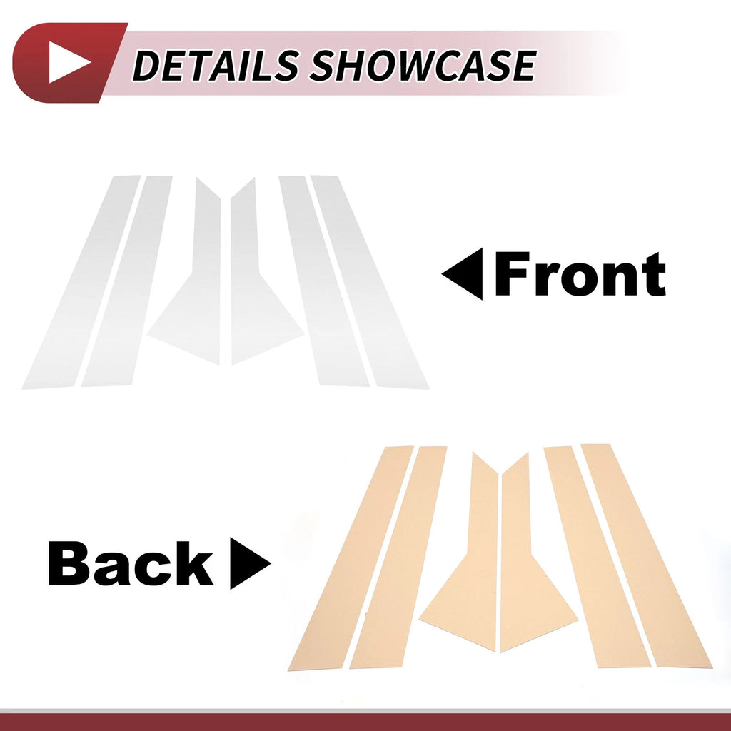 6 Pcs Door Pillar Window Trim for Audi A4 (2017–2022) Chrome Silver Tone