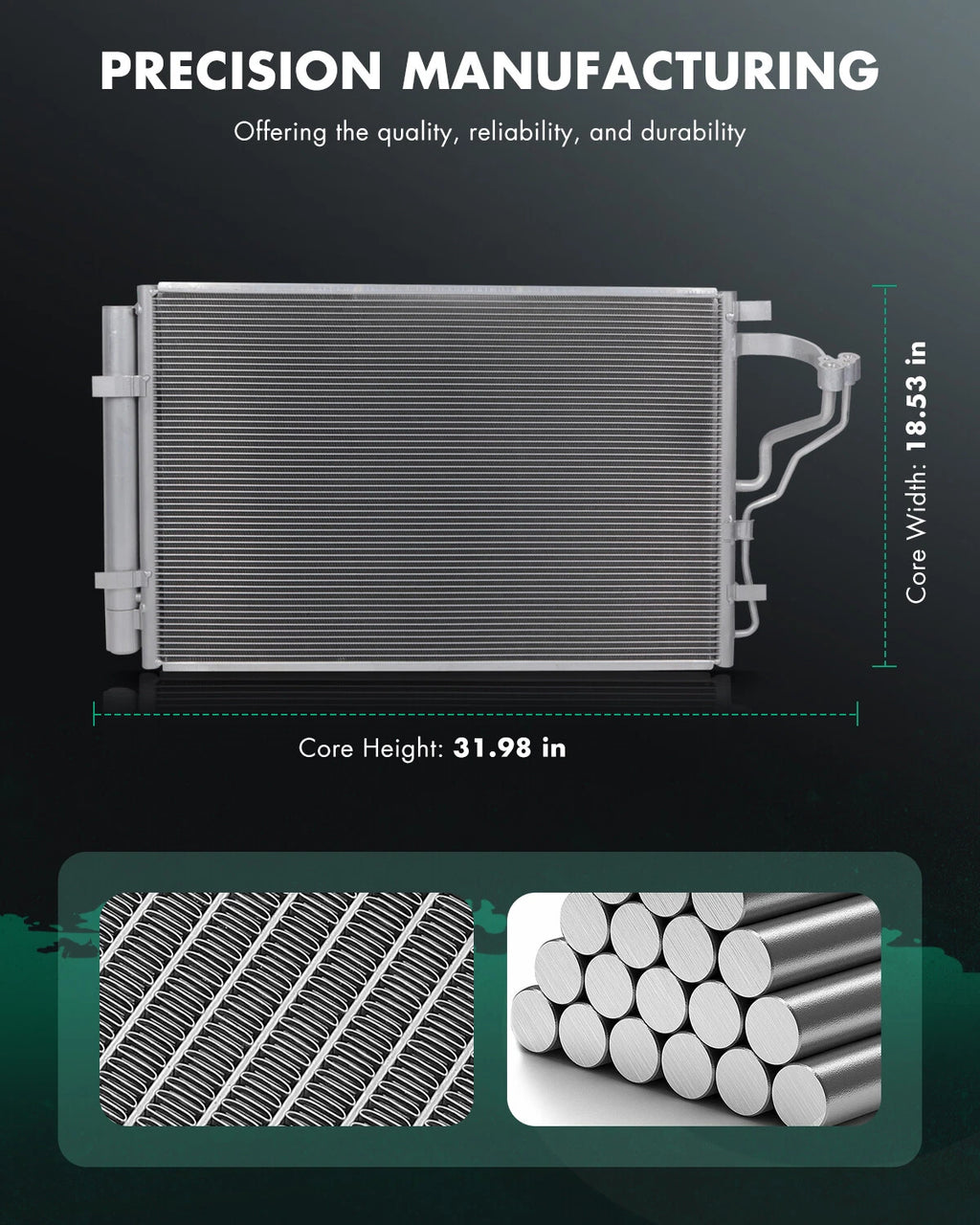 Aluminum AC Condenser 4519 for Hyundai Elantra (2014–2016) & Kia Forte (2017–2018)