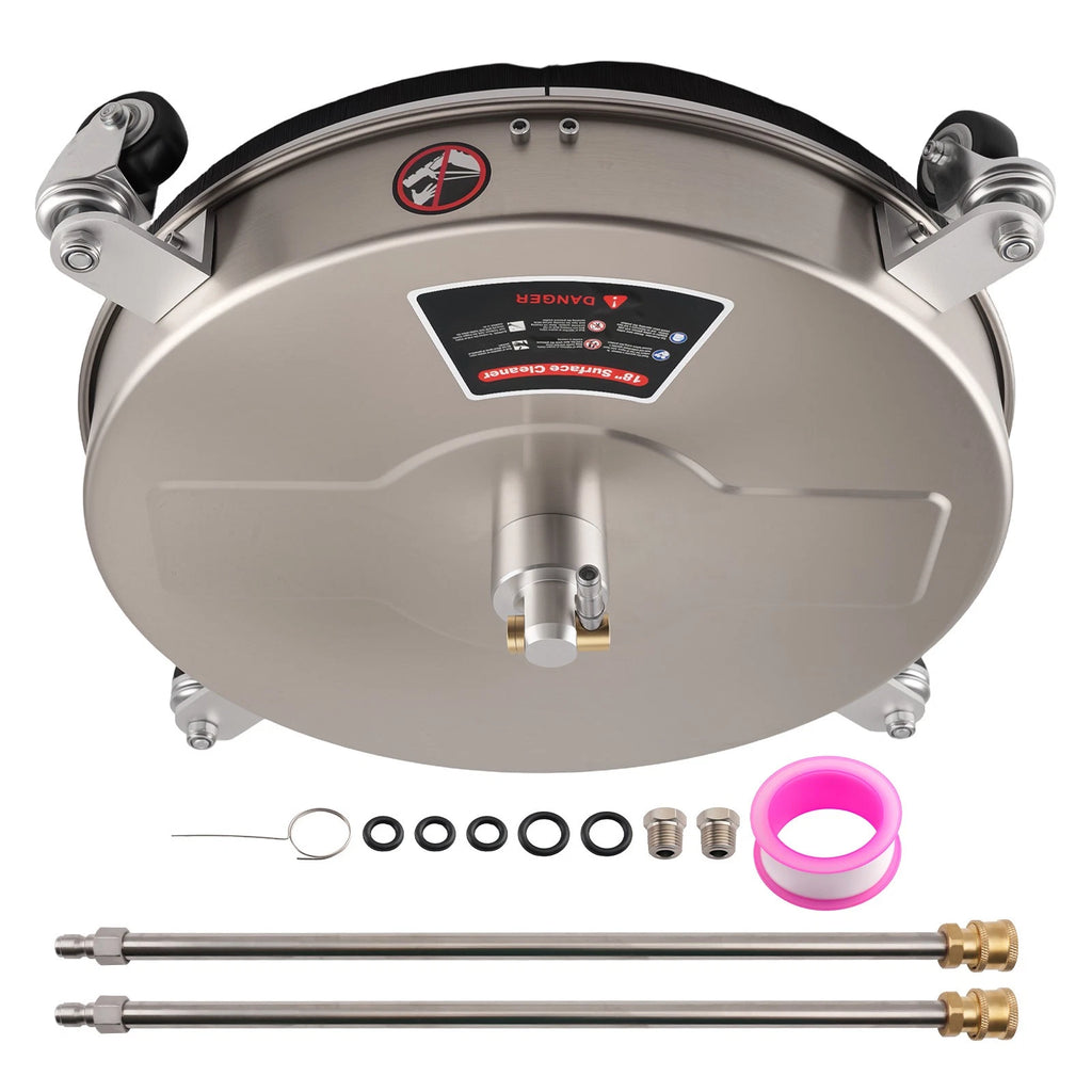 4000 PSI 18" Pressure Washer Surface Cleaner for Stainless Steel Dual Nozzle Wand (2000–2000)