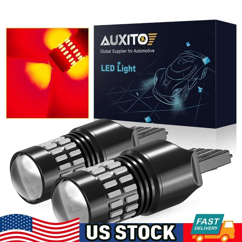2X AUXITO 7444 7443 7440 LED Brake Tail Stop Light Bulbs Red DRL