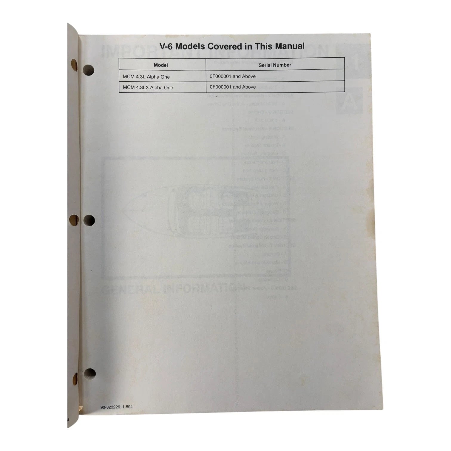 Service Manual #18 for MerCruiser GM V6 262 CID Gen 2 (1990–1996)