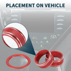 3 Pcs AC Climate Engine Start Stop Switch Knob Cover for Toyota Camry (2021–2023) Red