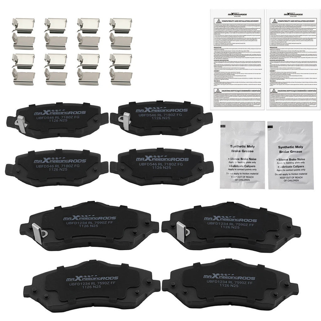 Front Rear Ceramic Brake Pads for Jeep Liberty V6 (2008–2012)