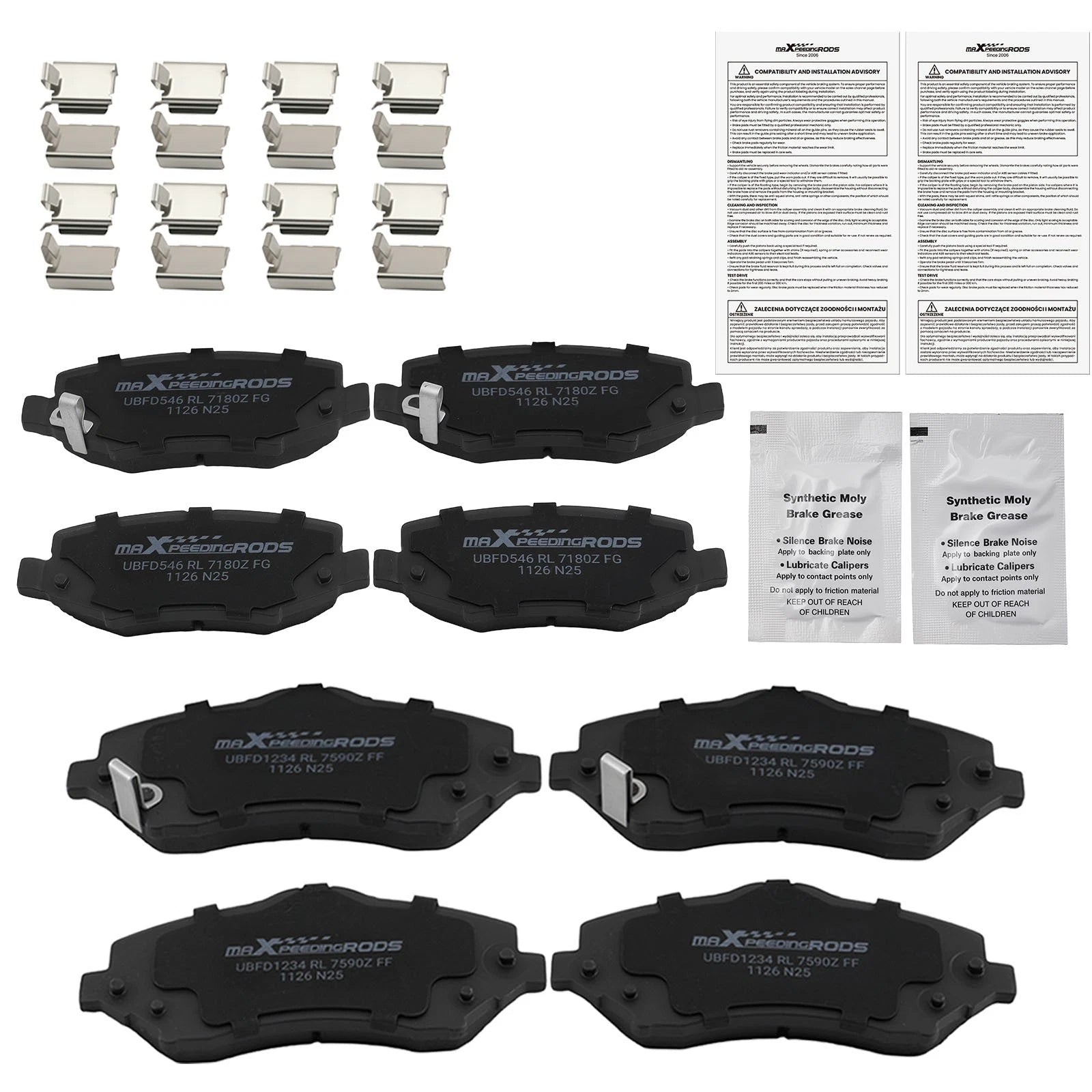 Front Rear Ceramic Brake Pads for Jeep Liberty V6 (2008–2012)
