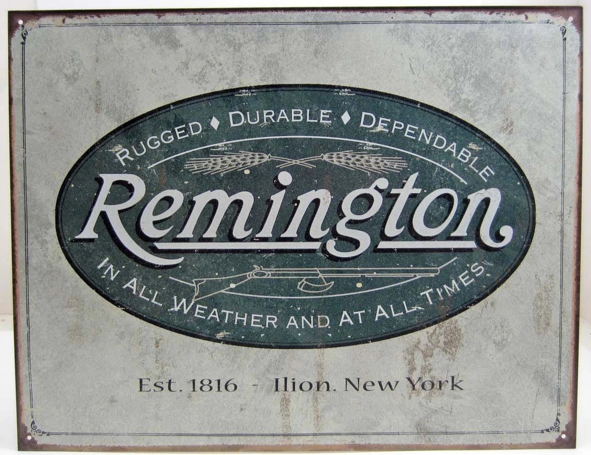 Vintage Replica Tin Metal Sign for Remington Double Barrel Shotgun (1413)