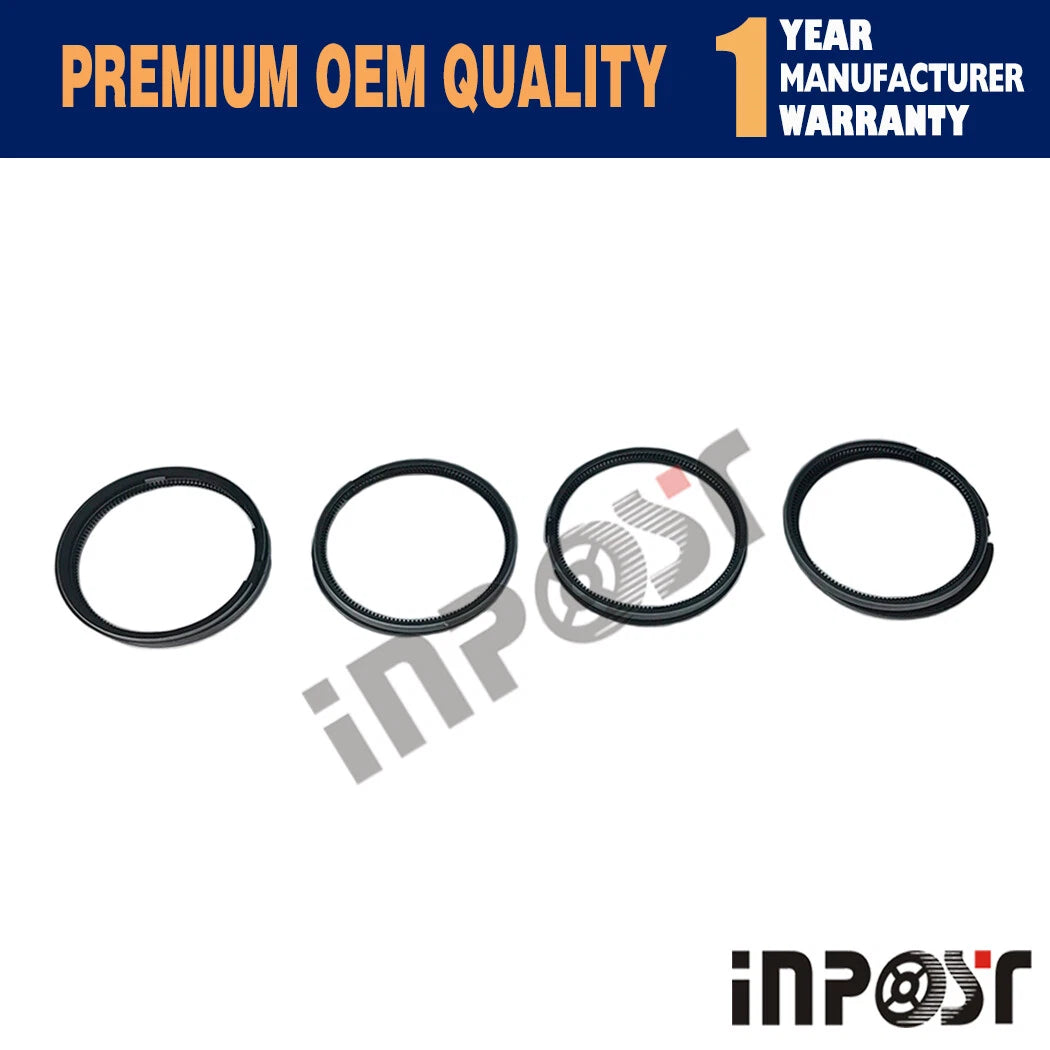 Set of 4 STD Pistons & Rings for Kubota V1902 Engine