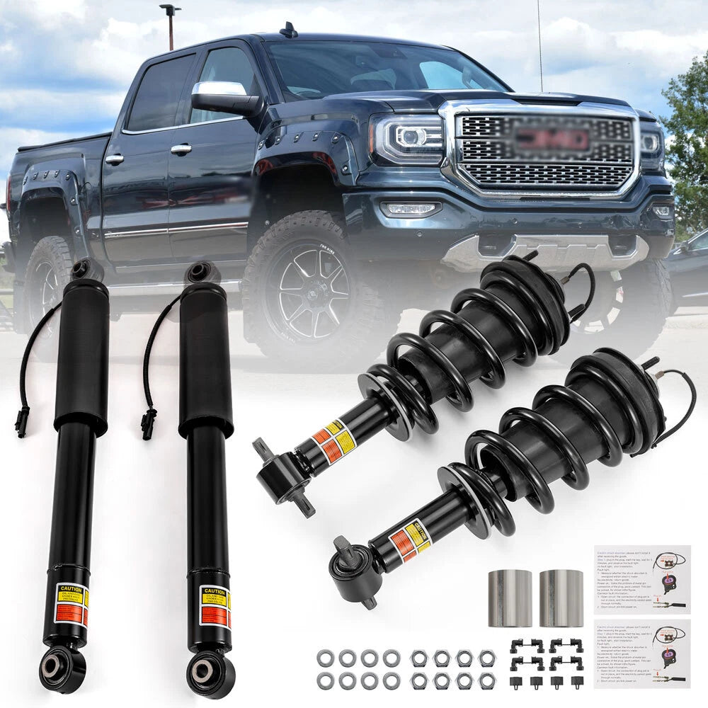 Front Strut & Spring Assembly + Rear Shocks for Chevy Silverado GMC Sierra 1500 (2014–2023)