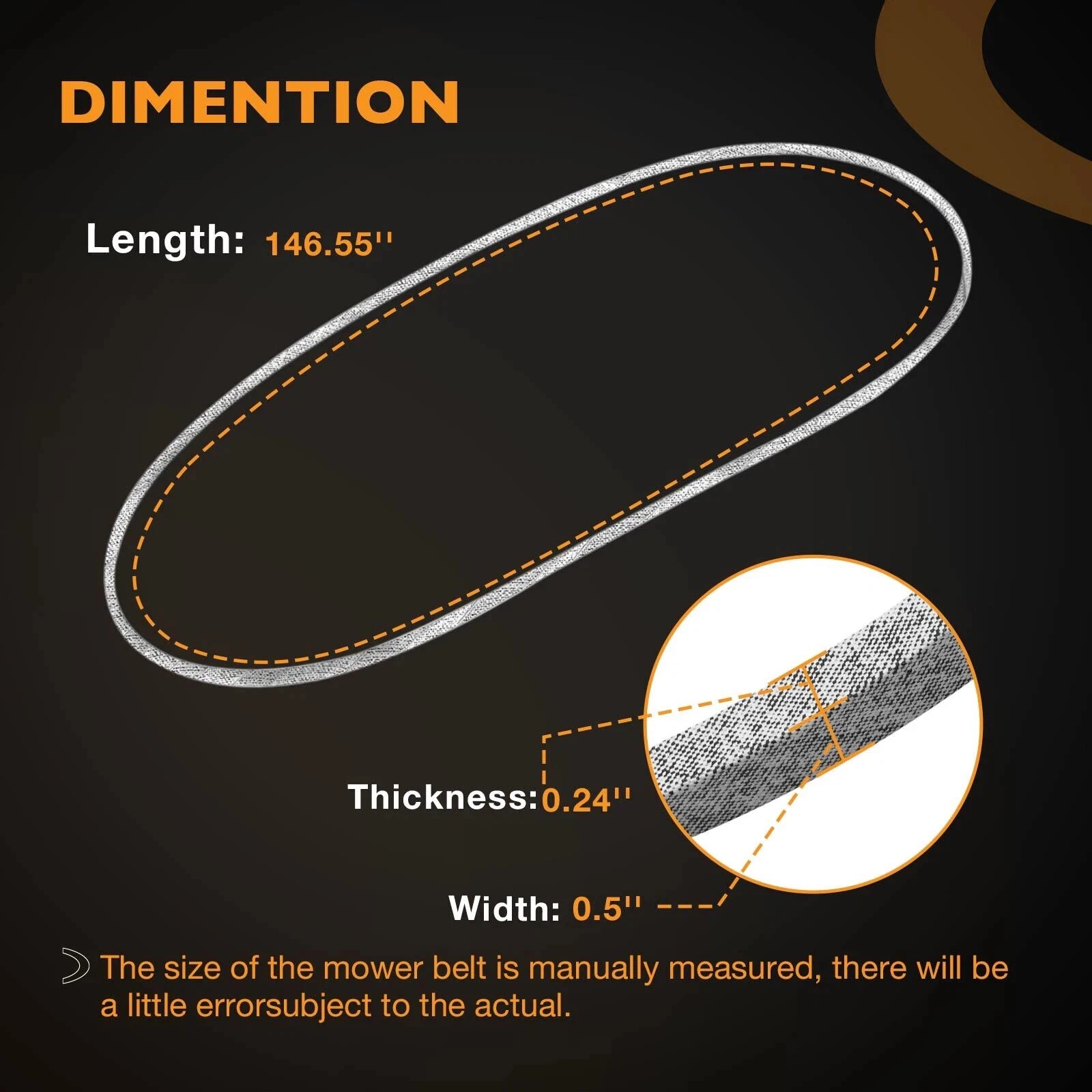 Deck Drive Belt for Swisher ZT20050 ZT2452A (2016-2021)