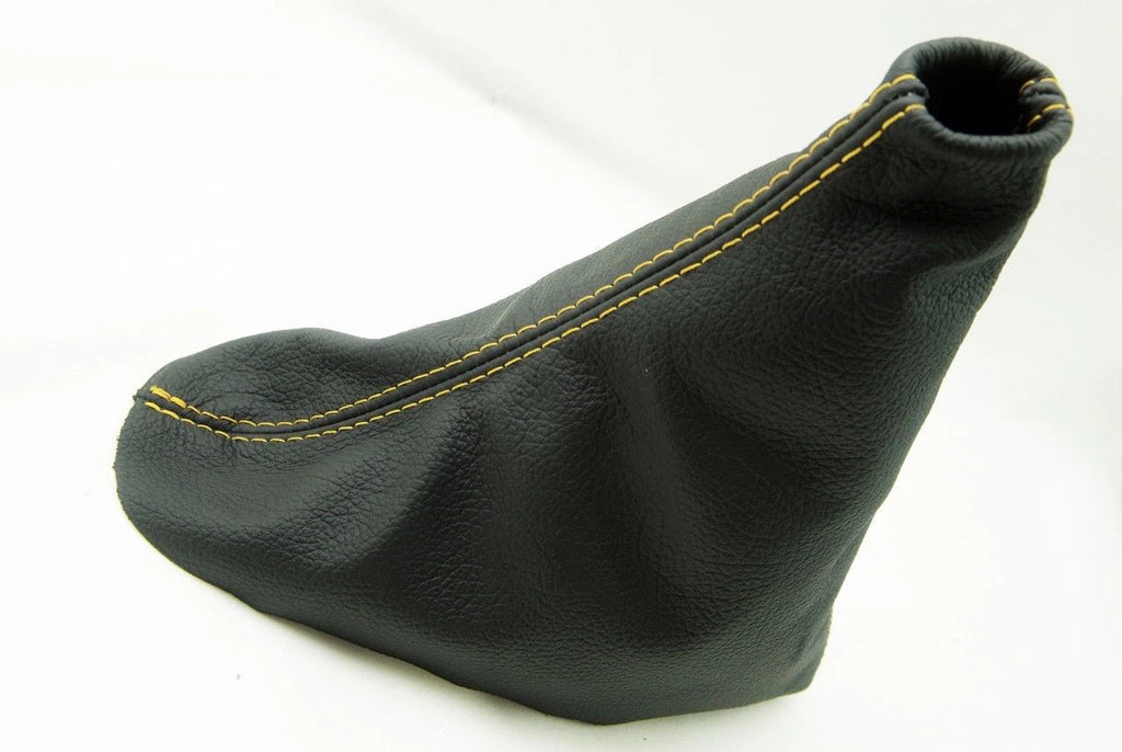 E Brake Boot for Ford Mustang (2010–2014) Yellow Stitch Synthetic Leather