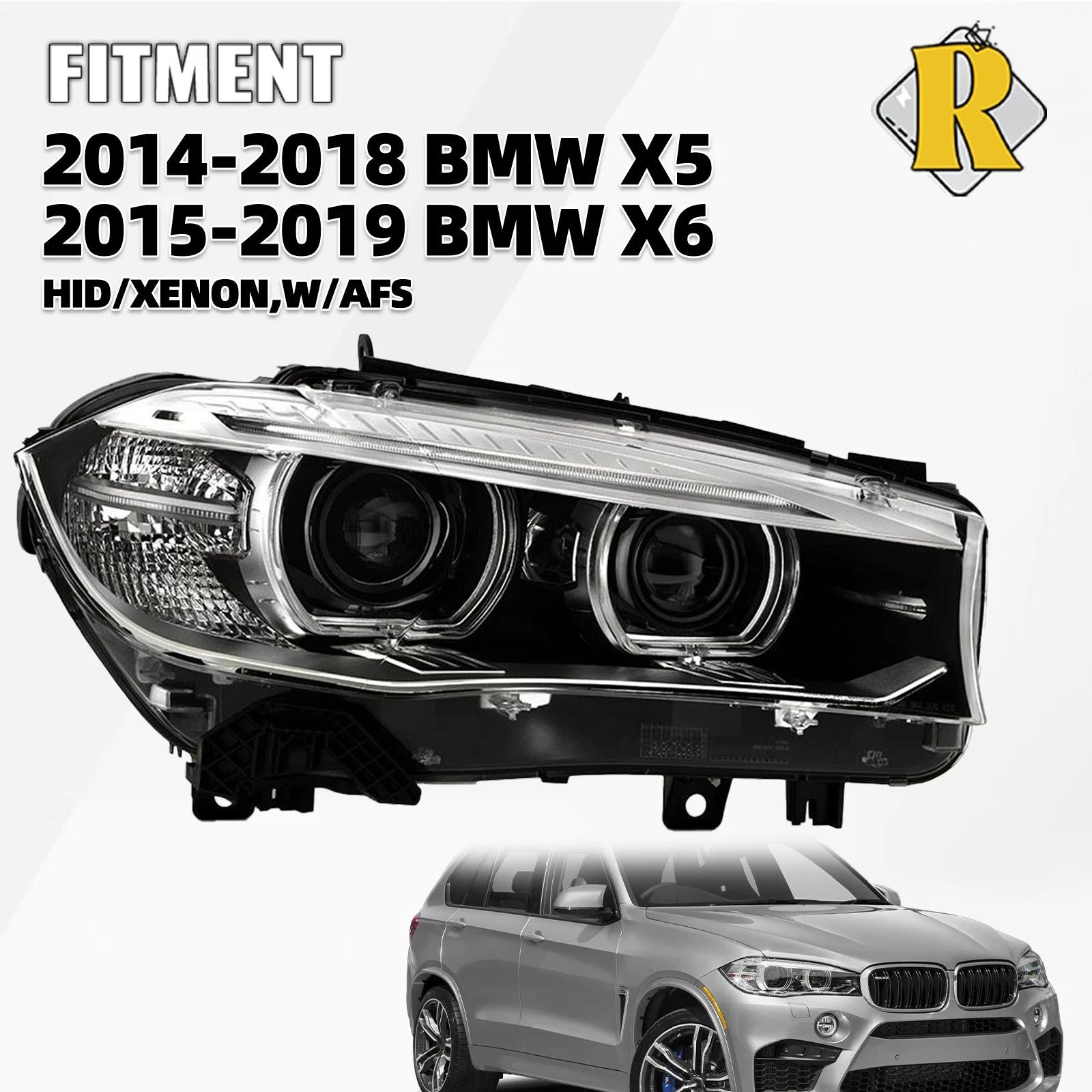 HID Headlight with AFS for BMW X5 F15, X6 F16 (2014–2019) Right Passenger