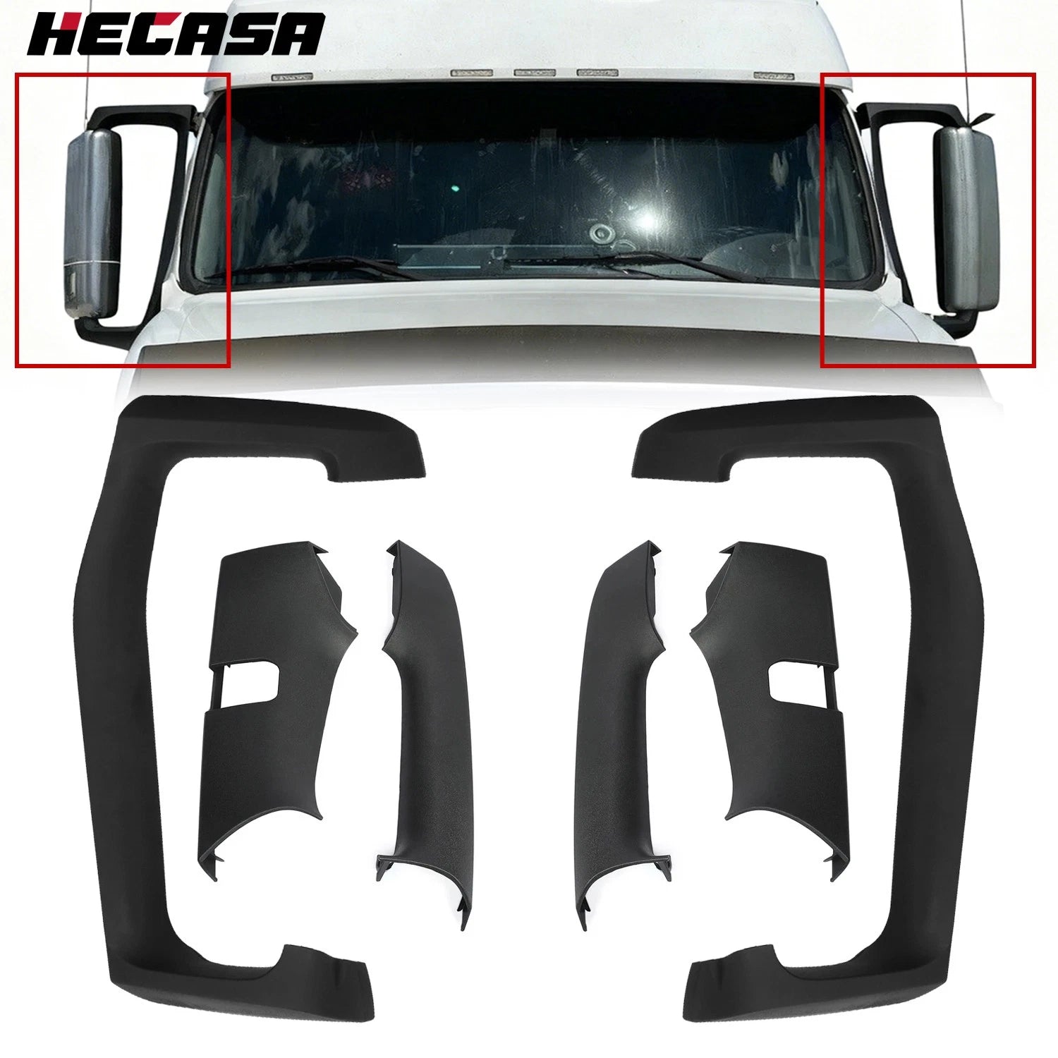 Pair Mirror Arm Cover Set for Volvo VNL Truck (2004–2023)