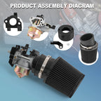 Air Filter Adapter Jet Kit for Predator 301cc 420cc 389cc (2018-2023)