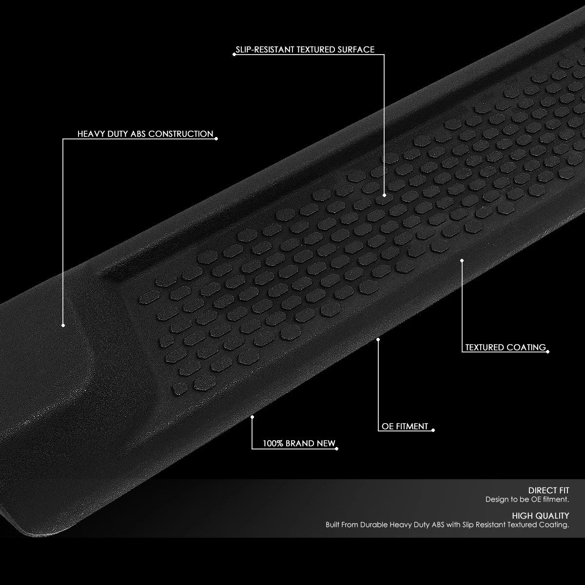 Heavy Duty ABS Side Step Nerf Bar Running Board for Jeep Wrangler JL (2018–2024)