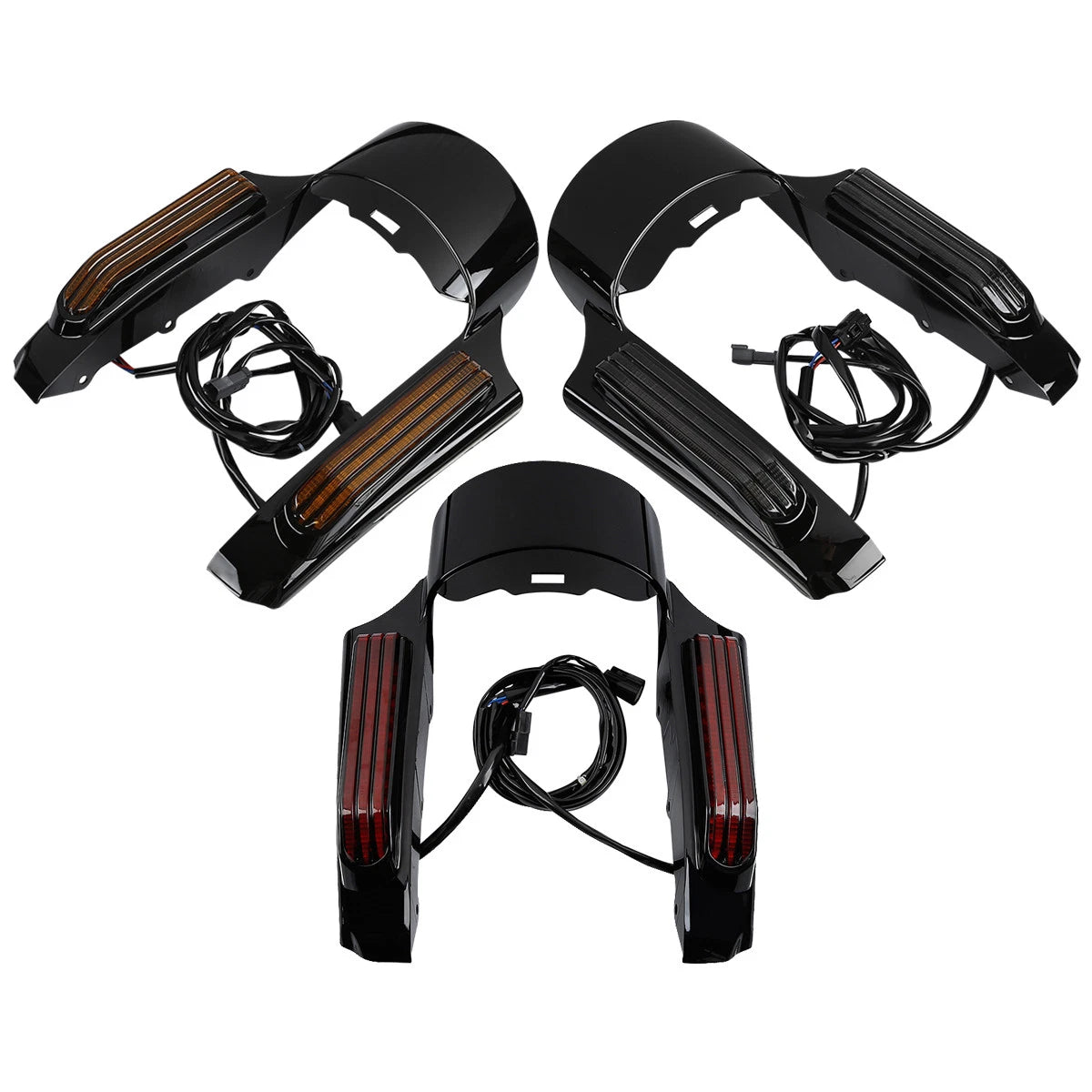Rear Fender Fascia LED Light for Harley Touring (2014–2024) - Red/Smoke/Orange Lens