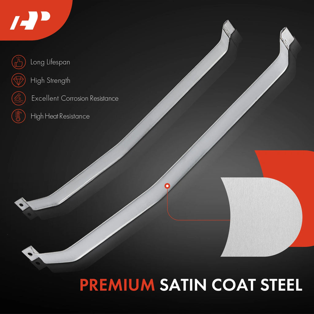 2X Steel Fuel Tank Straps for Lincoln Continental (1983–1987)