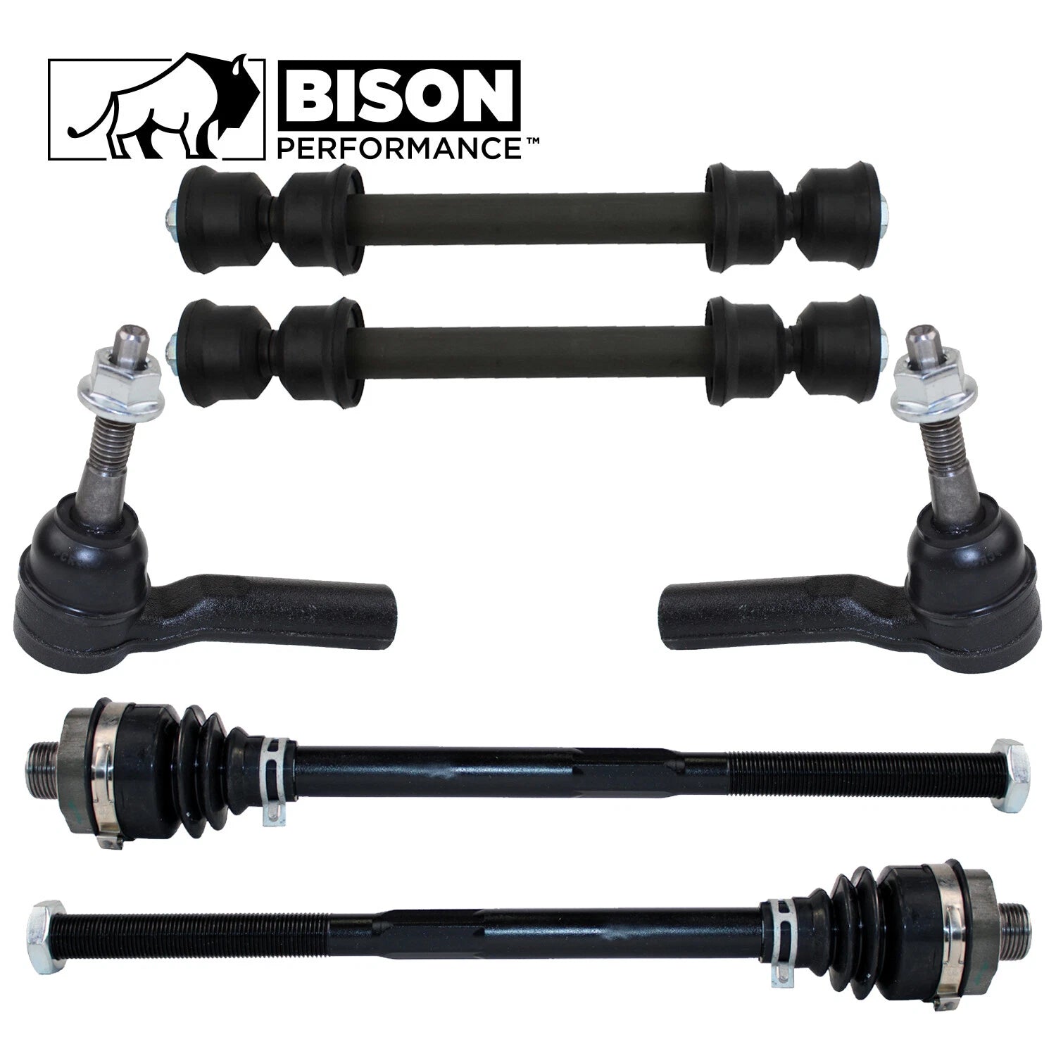 6pc Front Stabilizer Sway Bar Link & Tie Rod Kit for Chevy GMC