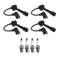 Denso 7mm Wire Set & 4 U-Groove Spark Plugs for Mazda Miata (1990–2005)