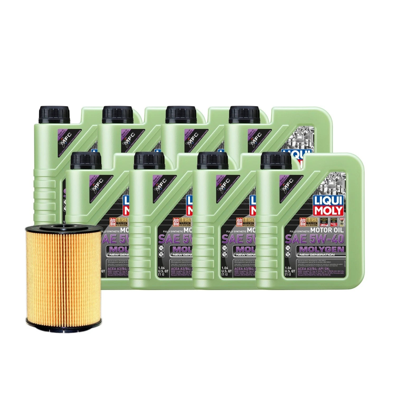 Oil Change Kit 5W-40 for Audi A8 Quattro (2000–2002) - 8L Liqui Moly Molygen, Wix