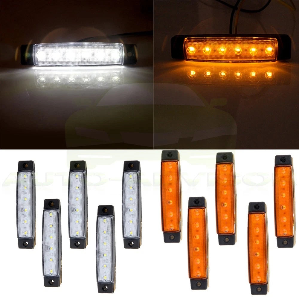 Set of 10 Waterproof Side Marker Turn Signal Lights for Truck Trailer
