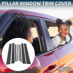 8 Pcs Door Pillar Window Trim for Toyota Rav4 (2007–2012) Carbon Fiber Black