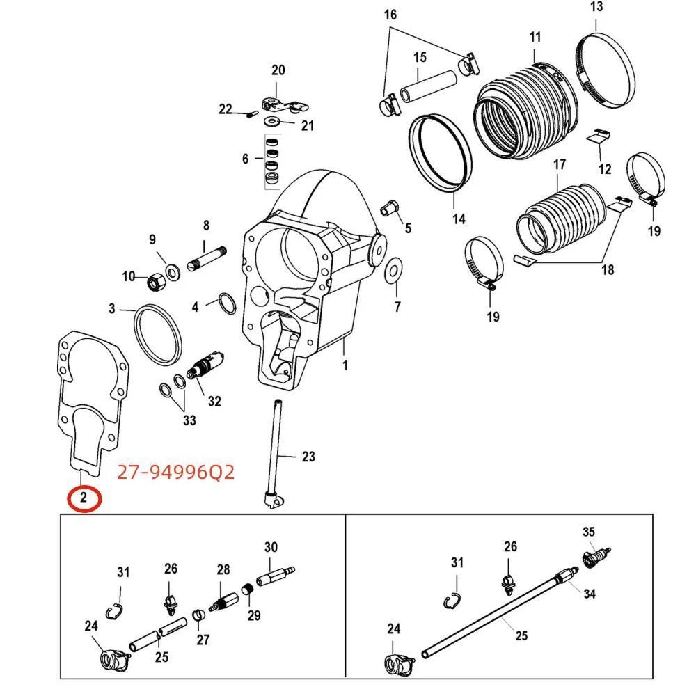Outdrive Bell Housing Gasket for Mercruiser Alpha 1 & 2 R MR (94996Q2)