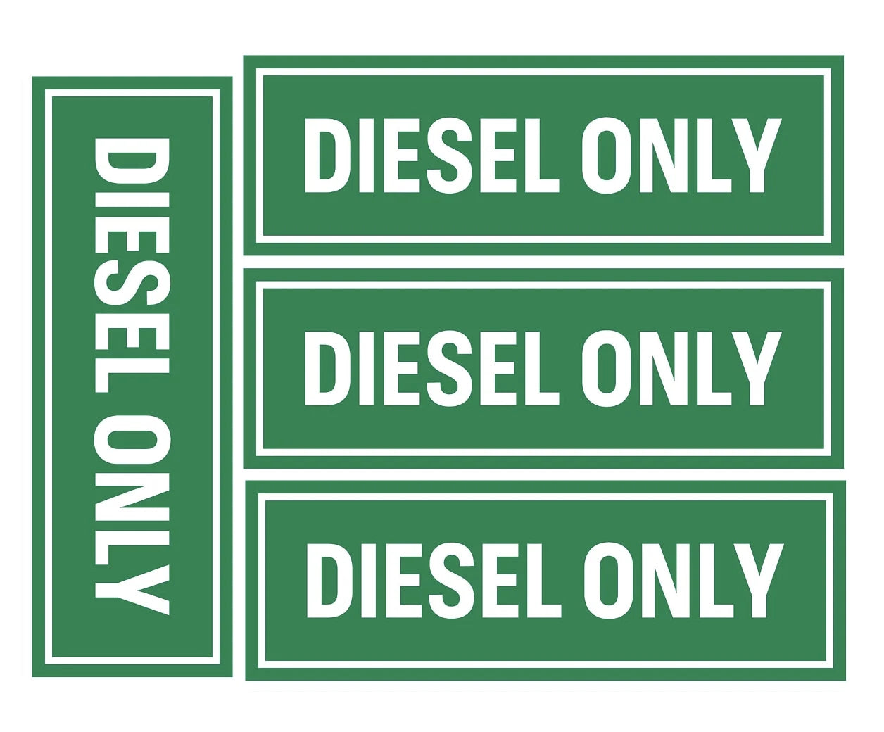 Set of 4 Diesel Only Vinyl Stickers for Truck
