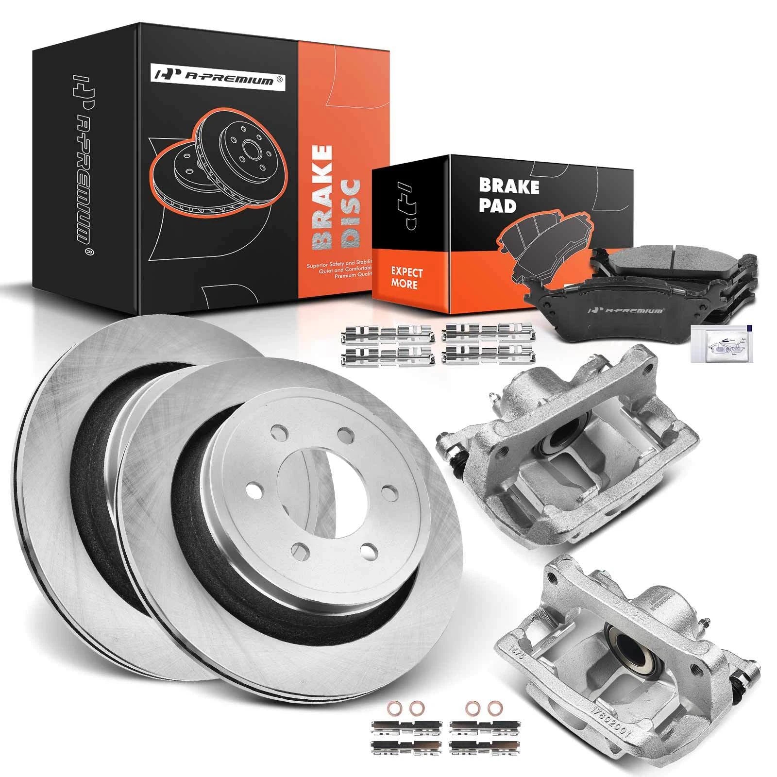 Rear Disc Brake Rotor & Pads + Brake Caliper for Ford F-150 (2012–2016)