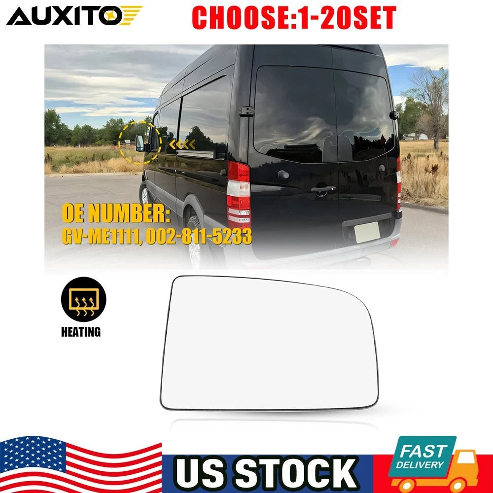 Driver Side LH Heated Mirror Glass for Mercedes Benz Sprinter (2010–2018)