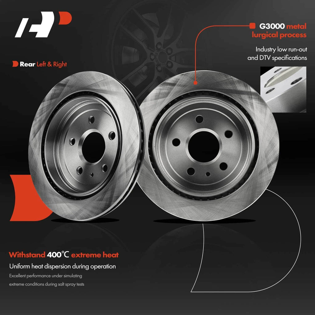 Rear Disc Brake Rotors for Chevy Camaro (2010–2015) Cadillac CTS (2008–2019)