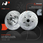 Set of 2 Front Drilled Brake Rotors & Ceramic Pads for Chevrolet Malibu Camaro
