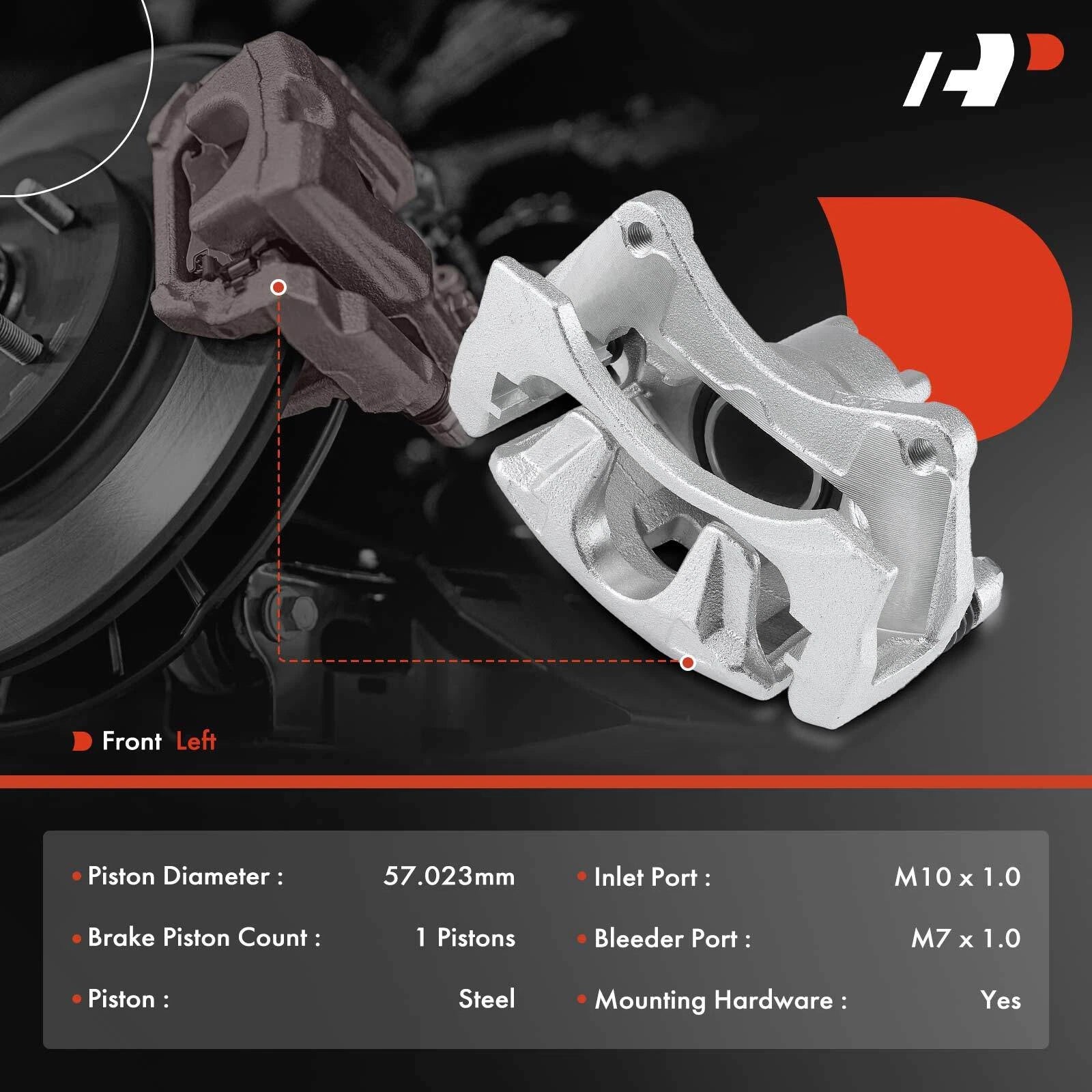 Front Left Brake Caliper with Bracket for Mitsubishi Outlander Lancer (2003-2021)
